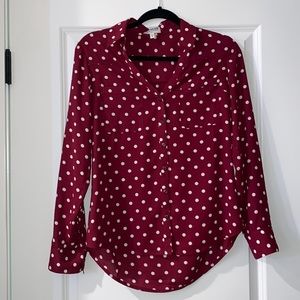 Maroon EXPRESS button-up dress shirt. Small. Worn, no stains no holes no marks.